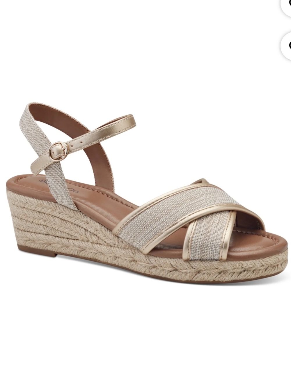 Style Co Sz.10 Leahh Strappy Espadrille Sandals Light Gold Metallic -NEW❣️